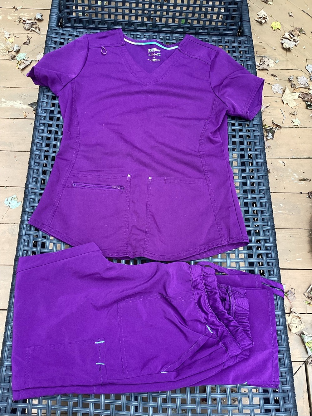 Scrubstar Ultimate Women's Purple Scrub S Top & M Pants Set